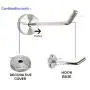 NELXULAS Brushed Stainless Steel Single Heavy Duty Long Coat Hook Robe Hanger Wall Mount Hook, Fit for Kitchen,Bedroom,Living Room, Bathroom,Closets and Garage Storage (4-2/3", 2 PCS)