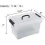 Livable Clear Plastic Storage Boxes with Black Handle, 11 Quart Storage Bin with Latch/Lid, 3 Pack
