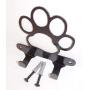 Dog Leash Hook Hanger. Dog Paw. Gloss Black Color. Made in USA. Solid Steel. Screws Included.