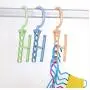10pcs Random Color Magic Hanger 5 Circle Multilayer Windproof Clothes Hanger Organizer Fixed Holder Storage Racks Buckle Hanger Rack Anti-Slip
