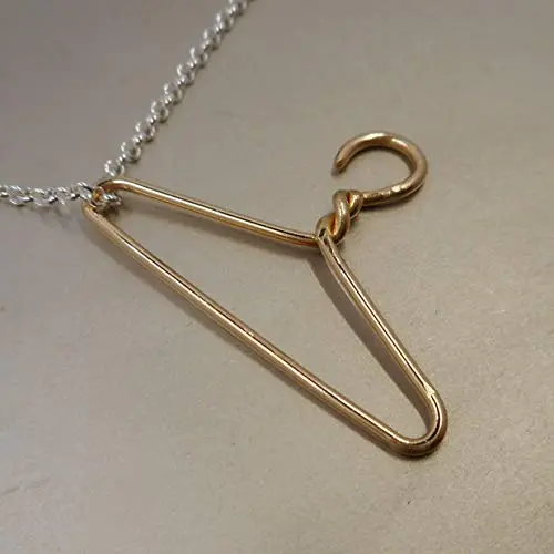 14k Gold Hanger Necklace- Wire Hanger Pendant 14k Gold Hanger Necklace- Wire Hanger Pendant