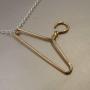 14k Gold Hanger Necklace- Wire Hanger Pendant