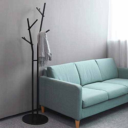 Coat Rack Free Standing Metal Coat Rack Stand Entryway Hall Tree Coat Tree For Hat Clothes Purse Scarves Handbags Umbrella Hat Hanger Garment Storage Holder ( Color : Black , Size : 40×40×180cm )