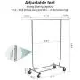 Sable Garment Rack, Multi-Function Commercial Grade Clothes Rolling Rack 330 lbs Load on 4 Wheels, Easy to Assemble, Comes with Free Foldable Storage Box, Heavy Duty Steel - Chrome