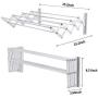 Wall Mount Clothes Drying Rack, X-cosrack Rustproof Accordion Retractable Drying Rack for Laundry Room/Bathroom Tower, 8 Bar Space-Saving Aluminium Alloys Garment Hanger 23 Linear Feet Pearl White