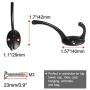 uxcell Robe Hooks Metal Wall Mounted Coat Hat Towel Hooks Clothes Hanger Holder w Screws, Black