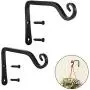 ONEPENG 6-Inch Hanging Plant Hook,Wall Hook Hanging Plant Bracket, Decorative Straight Plant Hanger for Bird Feeders, Planters, Lanterns, Wind Chimes, Plant Hanger Outdoor(2 Pack, Black) ONEPENG 6-Inch Hanging Plant Hook,Wall Hook Hanging Plant Bracket, Decorative Straight Plant Hanger for Bird Feeders, Planters, Lanterns, Wind Chimes, Plant Hanger Outdoor(2 Pack, Black)