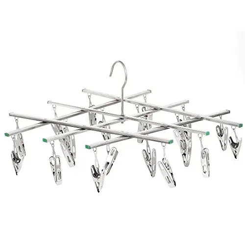 uxcell Swivel Hook 20 Pegs Underwear Socks Gloves Drying Rack Clothes Hanger uxcell Swivel Hook 20 Pegs Underwear Socks Gloves Drying Rack Clothes Hanger