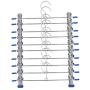 MEIYIN 10 Pcs Stainless Steel Trouser Hanger Rack Coat Pants Hangers Clothes Holder with 2 Adjustable Non-Slip Clips 28cm