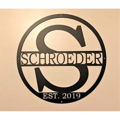 Personalized Established Monogram - Metal Sign - Personalized Family Name Wall Decor, Door Hanger, Monogram Letter