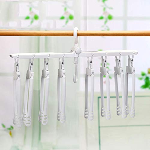 EvaroFly Multipurpose Folding Hanger, 360° Rotatable Storage Clothes Hanger, Household Travel -White 52x43cm