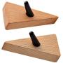Garneck Wood Wall Hook Adhesive Triangle Door Back Hook Modern Wall Clothes Hanger for Living Room Entrance Key Holder 2 PCS