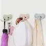 Heyuni.3 Pcs Elephant Self-Adhesive Key Ring Hooks Hangers Holder for Bathroom Kitchen Decorative Wall