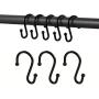 Metal Shower Curtain Hooks,Rust Resistant S Shaped Shower Curtain Rings,Shower Hooks for Bathroom,Decorative Shower Hooks for Curtain Rod,Set of 12 (Black) Metal Shower Curtain Hooks,Rust Resistant S Shaped Shower Curtain Rings,Shower Hooks for Bathroom,Decorative Shower Hooks for Curtain Rod,Set of 12 (Black)