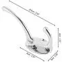 Misszone 10 PCS Dual Coat Hook Single Large Wall Mounted Robe Hat Clothes Towel Hanger for Bathroom Kitchen Bedroom (Silver)