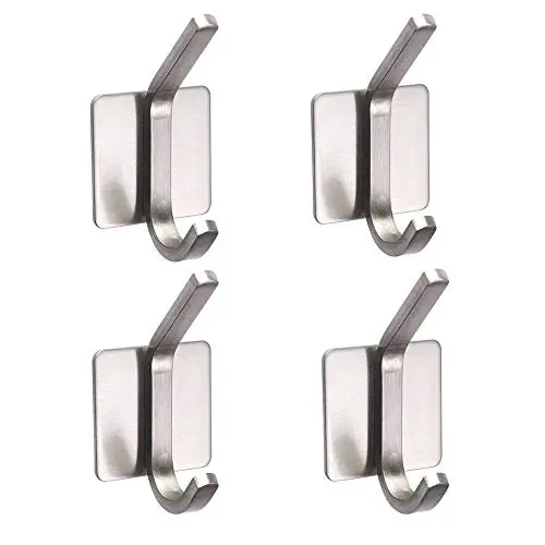 Adhesive Hooks Heavy Duty Wall Hooks Towel Hanger Stainless Steel Waterproof Utility Hooks Hanger for Coat Key Hat Bag - Bathroom Kitchen Home(4 Packs) Adhesive Hooks Heavy Duty Wall Hooks Towel Hanger Stainless Steel Waterproof Utility Hooks Hanger for Coat Key Hat Bag - Bathroom Kitchen Home(4 Packs)
