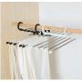 5pcs Random Color 5in1 Portable Multi-Function Stainless Steel Pants Rack Adjustable Trouser Tie Shawl Rack Hanger Clothes Dry Rack