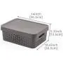 EZOWare Medium Gray Plastic Bubble Shelf Stackable Storage Organizer Basket with Lid Perfect for Storing Household Items