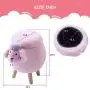 TREXM Have-Fun Series Upholstered Ride-on Storage Ottoman Footrest Stool with Vivid Adorable Animal Shape Storage Box,Pink Sheep, Gray