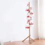 Coat Rack Free Standing with 6 Hooks, Wooden Modern Multifunction Home Decorative Coat Hanger, Bedroom Living Room Storage Shelf, Coat Hooks for Hanging Clothes Jacket Handbag