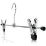 HANGERWORLD 12 Chrome 15.7nch Metal Pants Skirt Adjustable Clip Coat Clothes Garment Hangers