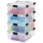 IRIS USA 41-Quart Stackable Plastic WEATHERTIGHT Clear Storage Boxes with Reinforced Lid, 8 Pack