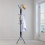 Clewiltess Standing Entryway Coat Rack Coat Tree Hat Hanger Holder 12 Hooks Jacket Umbrella Tree Stand Base Metal (Black)