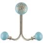 Indianshelf Handmade 1 Artistic Vintage Turquoise Iron Strewn Flat Rail Hooks Holders/Clothes Hooks Over Door