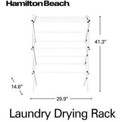 Hamilton Beach 83120 Foldable Clothes, Indoor A- A-Frame Drying Rack, White