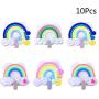 TOPBATHY 10pcs Cute Clouds Star Rainbow Wall-Mounted Hanger/Wall Clothes Towels Hooks,for Keys, Coats,Robe,Bags(Random Pattern)