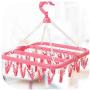32 Clips Portable Socks Cloth Hanger Rack Clothespin Multifunctional Drying Rack Sock Holder Wardrobe Storage Cloth Hangers,Pink 32 Clips Portable Socks Cloth Hanger Rack Clothespin Multifunctional Drying Rack Sock Holder Wardrobe Storage Cloth Hangers,Pink