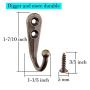 Sunmns 24 Pieces Coat Hooks Single Wall Mounted Robe Hook Vintage Hanger with 50 Pieces Screws (Bronze)