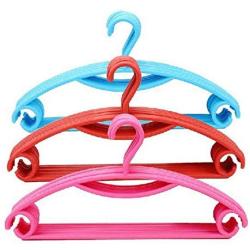 10pcs Random Color Stainless Steel Plastic Hangers for Clothes Peg Wire Antiskid Drying Clothes Rack Adult and Children Hanger