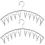 YIHONG 2 Pack Stainless Steel Laundry Drying Rack Clothes Hangers with 10 Clips for Drying Socks,Underwear,Towel,Scarf,Sock Hanger,Gloves,Mitts,Hat,Diapers