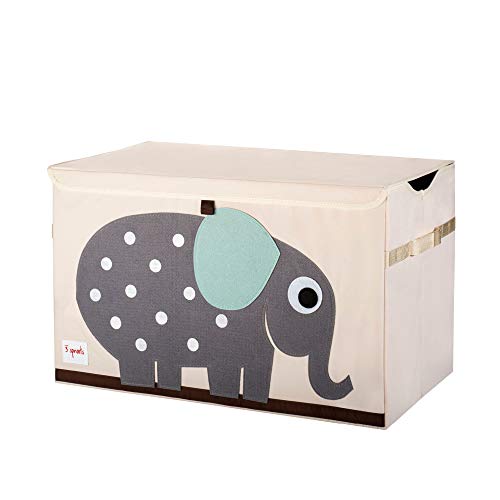 3 Sprouts Kids Toy Chest - Storage Trunk for Boys and Girls Room, Elephant