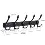 15 Over Door Hooks, Wall Mount Coat Hook Hanger Rack Stainless Steel Hanger Robe Hat Clothes Wall Mount Hook Key Towel Rack for Home Bathroom Kitchen (Black Hook)