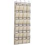 MISSLO Over The Door Shoe Organizer 24 Large Fabric Pocket Closet Accessory Storage Hanging Shoe Hanger, Beige