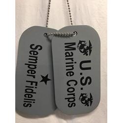 Replica Military Dog Tags - U.S. Marine Corps, Semper Fidelis - Retirement Gift - Wall Plaque - Marines - Wall Hanger - Veteran Decor