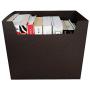Portable File Folder Organizer, Magazine & Book Storage Boxes with Side Handles, Black
