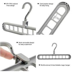 10pcs Random Color Creative 3D Space Saving Hanger, Magic Clothes Hanger 9Hole Towel Hook Closet Organizer Storage Rack