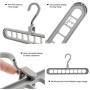 10pcs Random Color Creative 3D Space Saving Hanger, Magic Clothes Hanger 9Hole Towel Hook Closet Organizer Storage Rack
