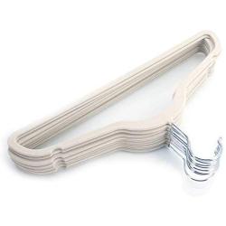 uhfjghyiyi 10pcs 45 0.5 24.5 Plastic Flocking Clothes Hangers Ivory White Clothing Hangers Ideal for Everyday Standard Use-a