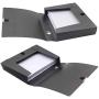 H&W 3 Pack, A4 Storage Archives Cases File Boxes Plastic with Lid, Boxes File, Height 35 55 75mm,Black (WG3-Z3)
