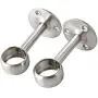 Alise 1-Inch Dia Shower Curtain Closet Rod Holder Pipe Flange Socket Ceiling Mount Bracket Pipe Fitting Parts Supports,2 Pcs Stainless Steel Brushed Finish(Dont Include Rods)