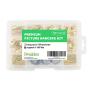 Picture Hanging Kit - Premium 300+ Piece Assortment with Picture Hangers, Hooks, Nails, Wires, Sawtooth Hangers, D Rings, Screw Eyes and Hardware for Hanging Frames