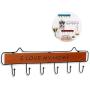 Wall Mounted Clothes Hanger Rack, Wood Retro Storage Rack for Clothes Organizer Hanger Hanging Holder for Bedroom Bathroom(6 Hooks,Brown)