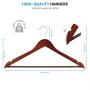 High-Grade Wooden Suit Hangers 20 Pack with Non Slip Pants Bar - Smooth Finish Solid Wood Coat Hanger with 360° Swivel Hook and Precisely Cut Notches for Camisole, Jacket, Pant, Dress Clothes Hangers