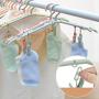 Toygogo 2 pcs Travel Hangers Portable Collapsible Clothes Hangers Folding Hangers Travel Laundry Accessories Space Saving for Clothes - Beige
