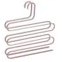 Ybriefbag Suit Hangers, Multi Pants Hangers Rack for Closet Organization,Stainless Steel S-Shape 5 Layer Clothes Hangers for Space Saving Storage 2 Pack Non Slip Coat Hangers (Color : Light Red-2pcs)
