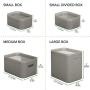 mDesign Modern Compact Plastic Storage Bins with Lids - Modular and Stackable - Nesting Organizing Containers for Home, Bathroom, Bedroom, Kitchen, Office - Set of 4 - Smoke